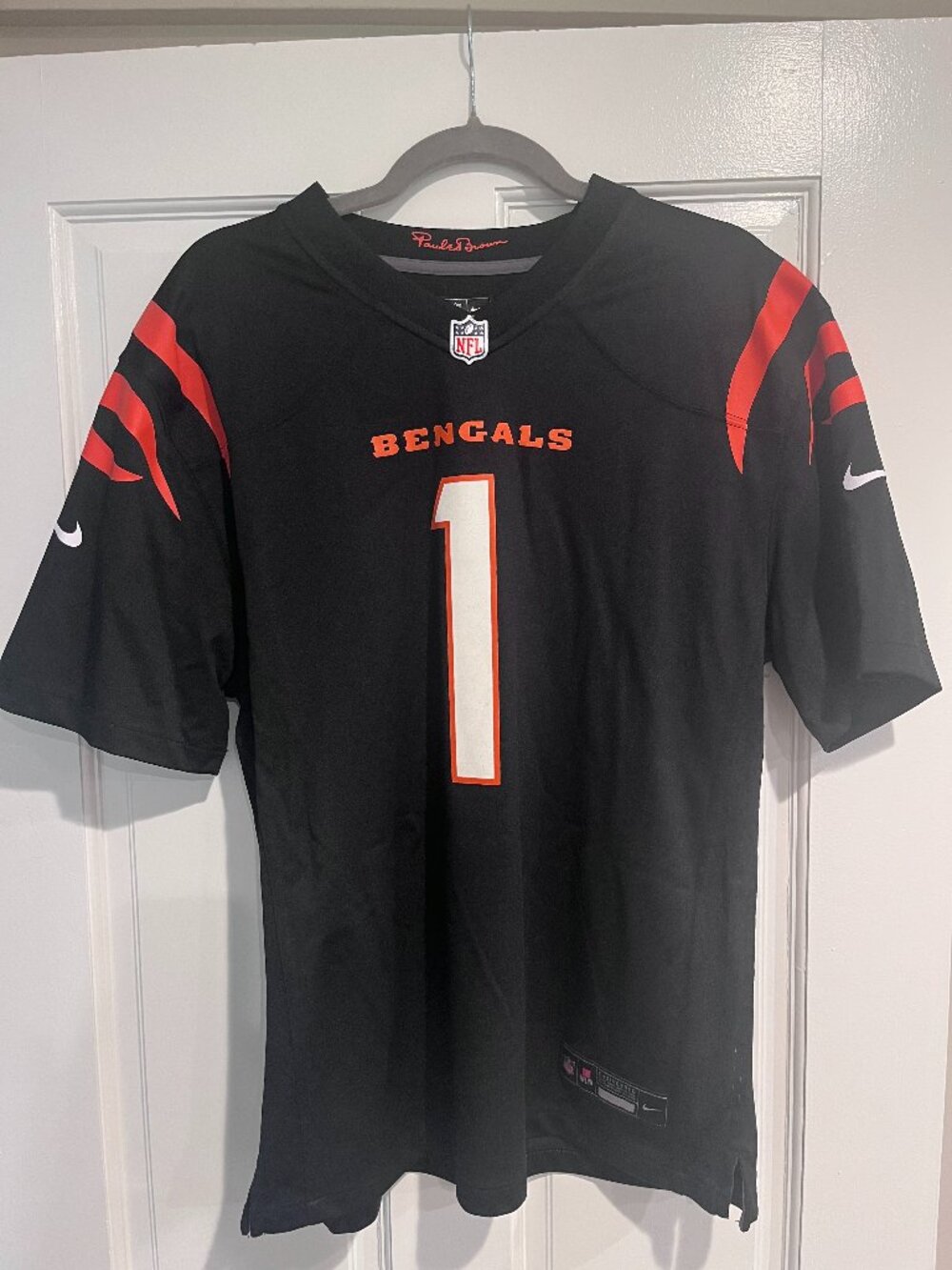 Ja’Marr Chase #1 Cincinnati Bengals black/orange Youth jersey